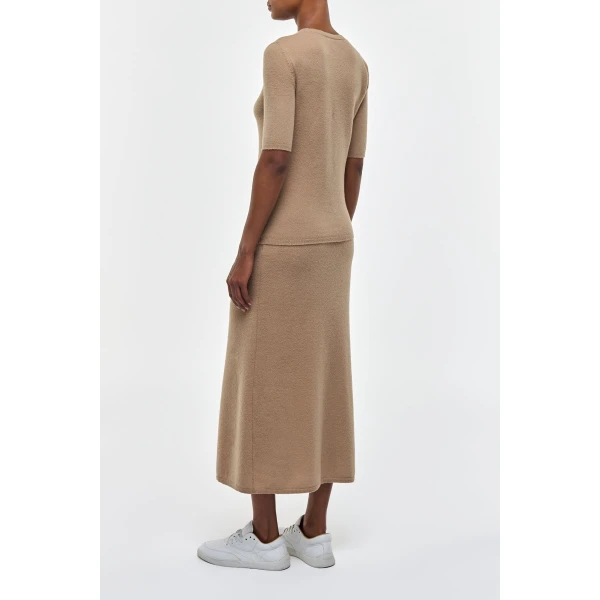 Gabriela Hearst Xanthe Knit Top in Camel Brushed Cashmere, view 4