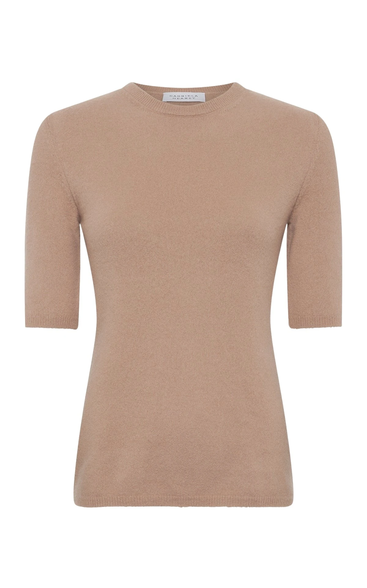 Gabriela Hearst Xanthe Knit Top in Camel Brushed Cashmere