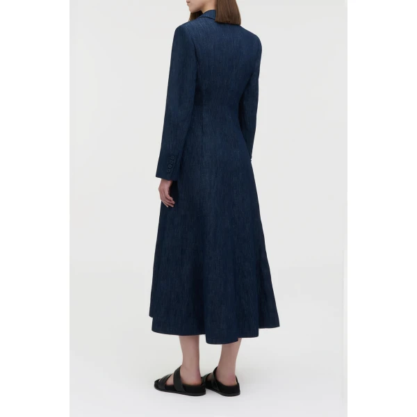 Gabriela Hearst Yunara Knotted Maxi Dress in Recycled Cotton Denim, view 4