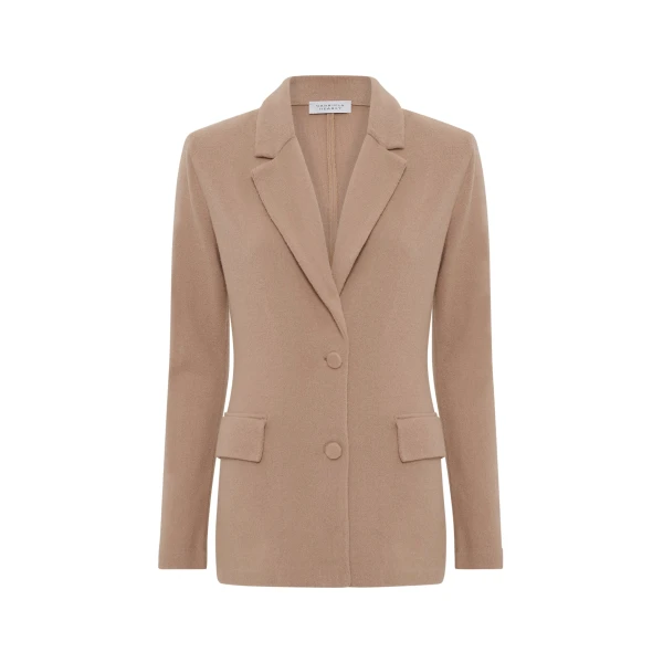 Gabriela Hearst Zander Knit Jacket in Camel Brushed Cashmere, view 6