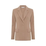 Gabriela Hearst Zander Knit Jacket in Camel Brushed Cashmere