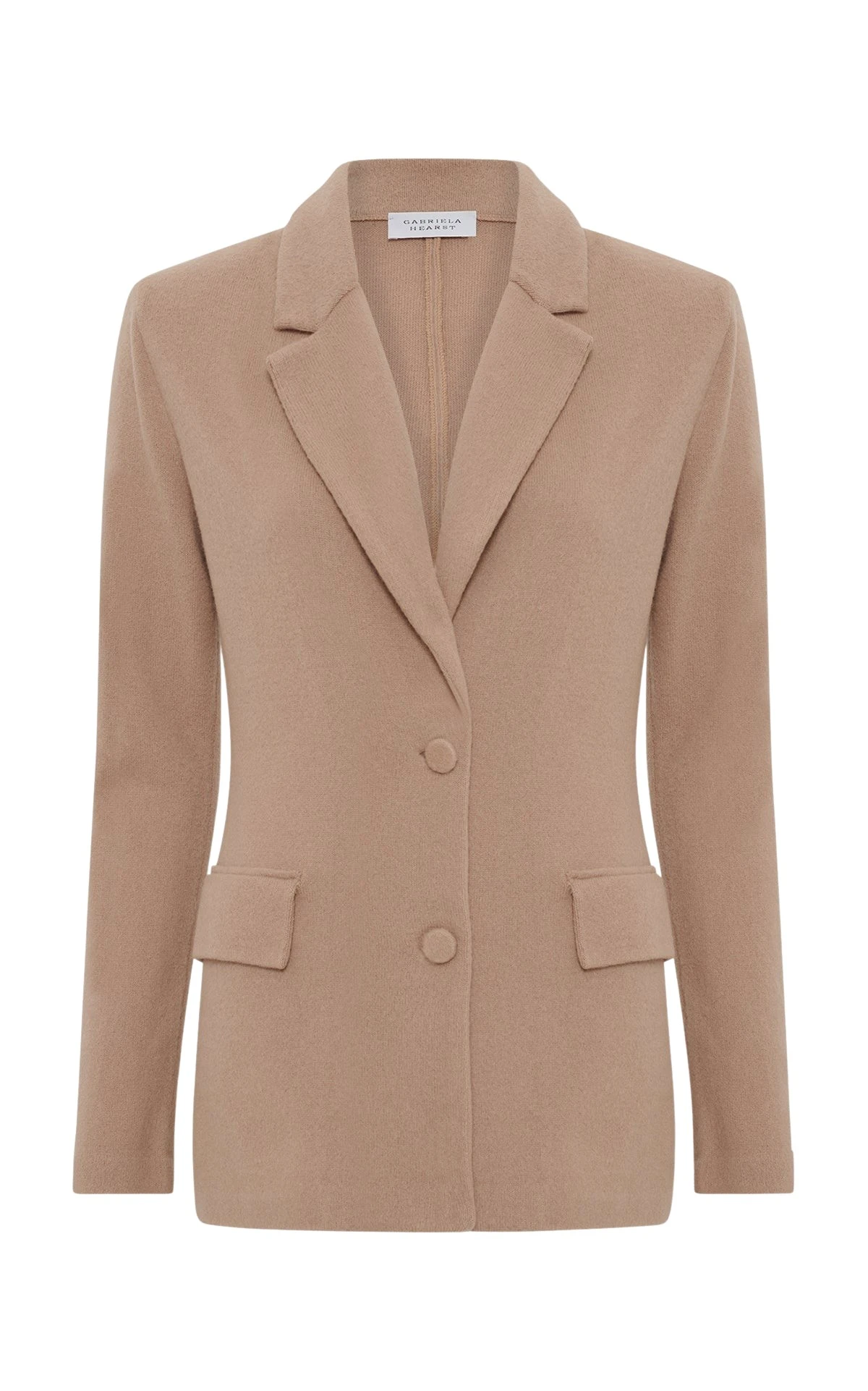 Gabriela Hearst Zander Knit Jacket in Camel Brushed Cashmere