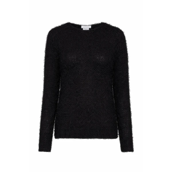 Gabriela Hearst Zoharin Knit Sweater in Black Silk Cashmere, view 2