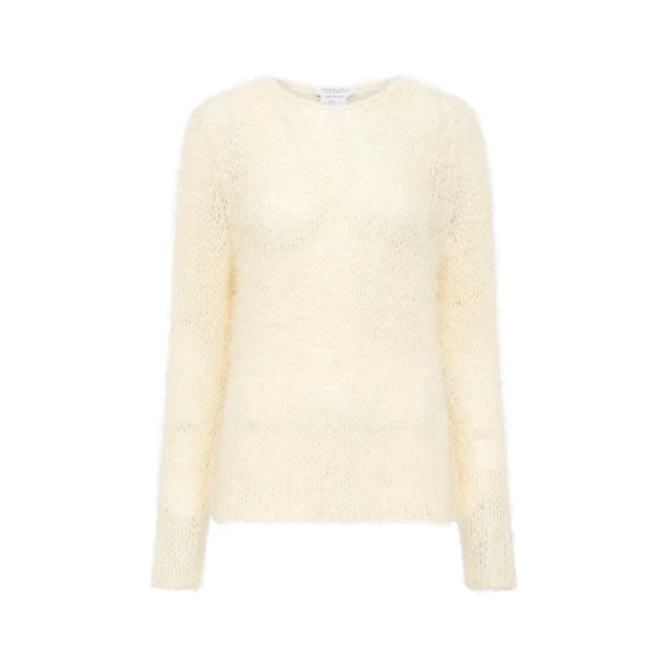 Gabriela Hearst Zoharin Knit Sweater in Off White Silk Cashmere, view 2
