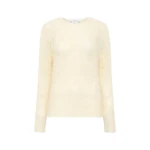 Gabriela Hearst Zoharin Knit Sweater in Off White Silk Cashmere