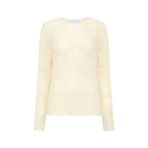 Gabriela Hearst Zoharin Knit Sweater in Off White Silk Cashmere