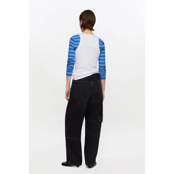 Ganni Audri Jeans in Black Rigid Denim, view 3