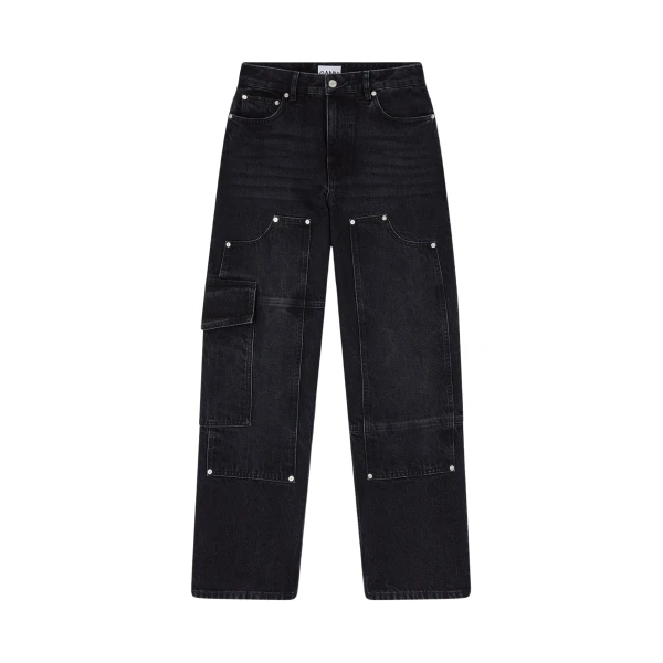 Ganni Audri Jeans in Black Rigid Denim