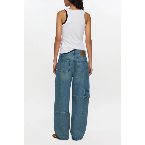 Ganni Audri Jeans in Tint Rigid Denim, view 3
