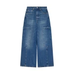 Ganni Baggy Cargo Jeans in Rigid Denim
