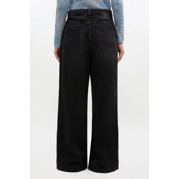 Ganni Baggy Jeans in Black Washed Denim, view 4