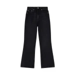 Ganni Betzy Cropped Jeans in Black Rigid Denim