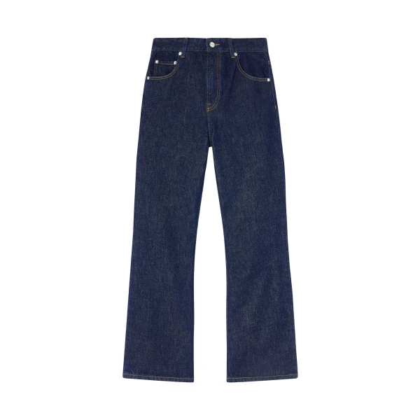 Ganni Betzy Cropped Jeans in Dark Rinse Denim