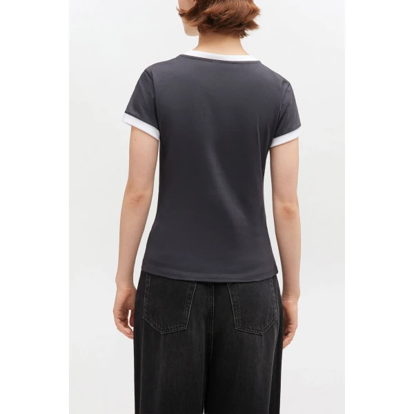 Ganni Black Cropped Teddy T-shirt Top, view 4