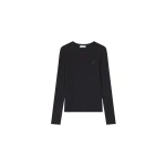 Ganni Black Rib Long-sleeve Top