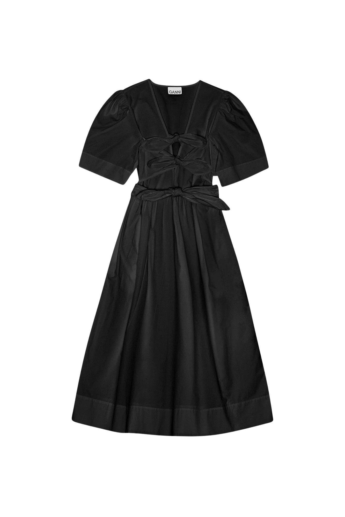 Ganni Black Stretch Cotton Dress
