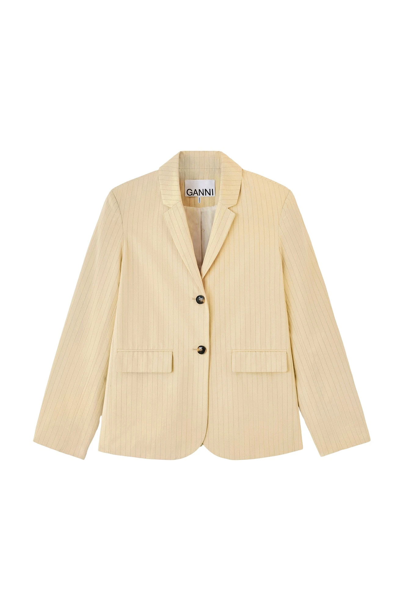 Ganni Blazer in Beige Suiting