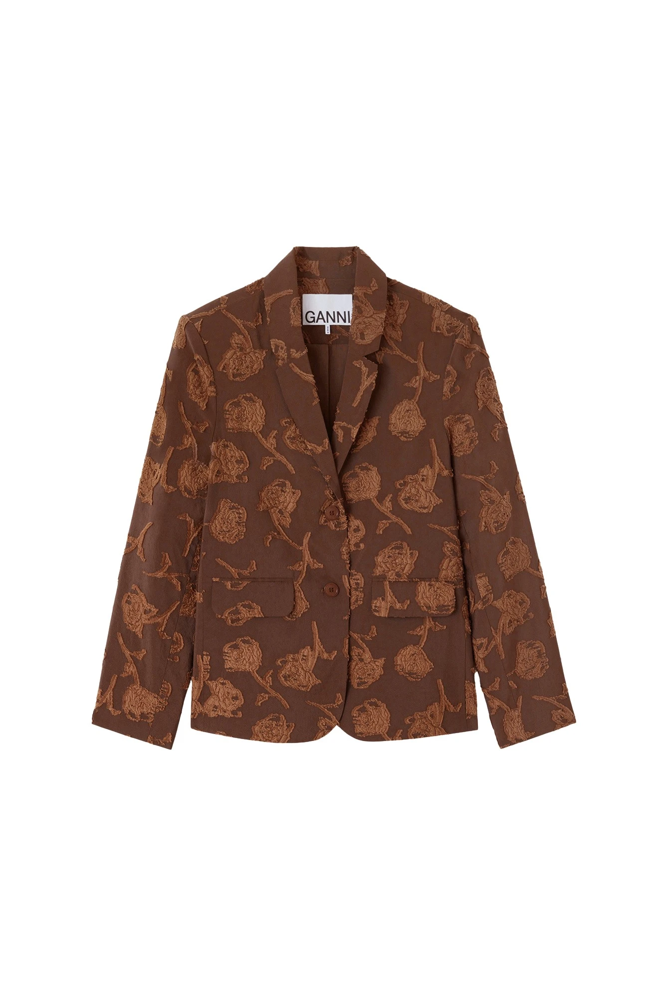 Ganni Blazer in Brown Fil Coupe