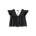 Ganni Blouse in Black Linen