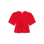 Ganni Blouse in Red Cotton