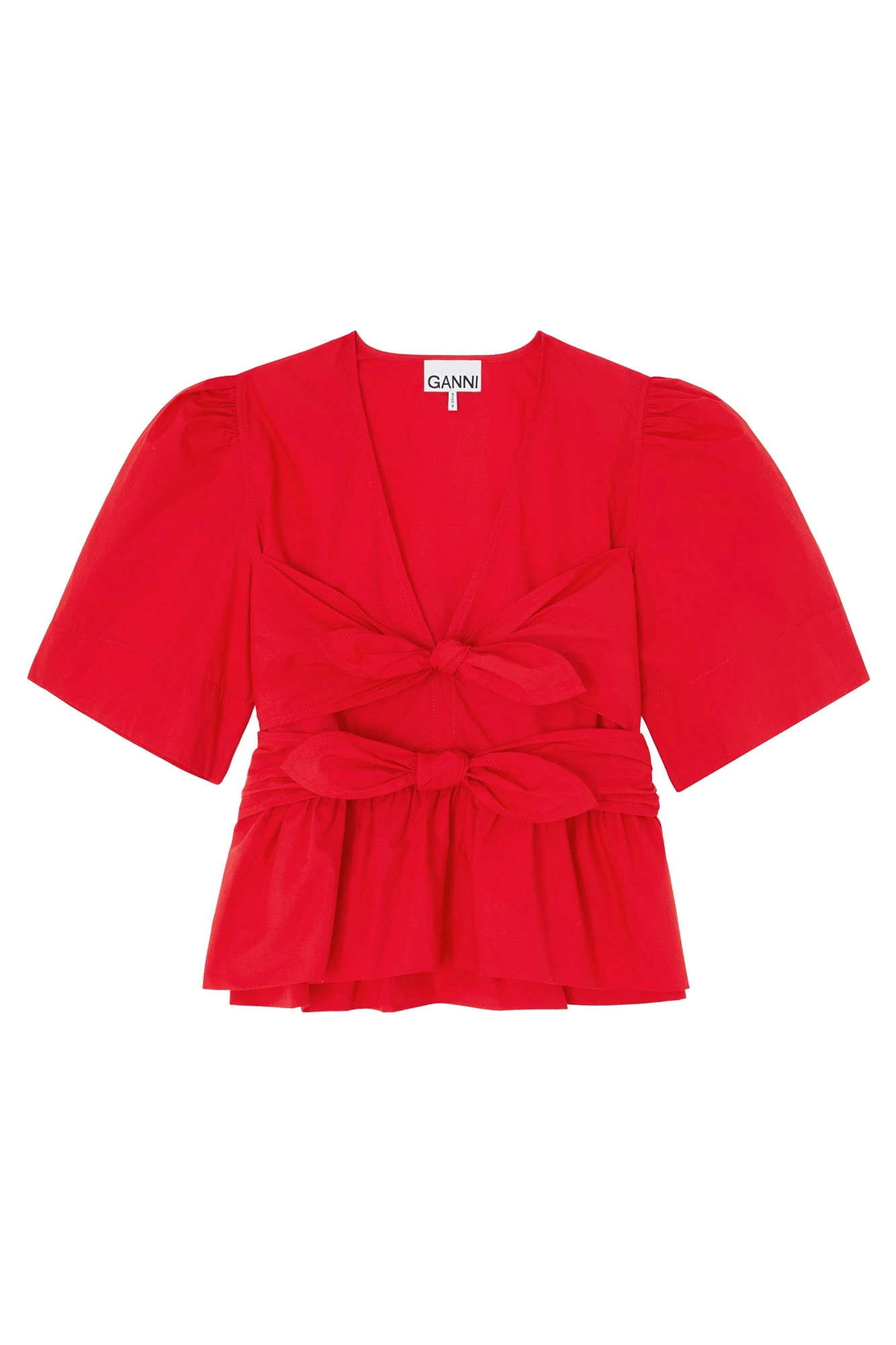 Ganni Blouse in Red Cotton
