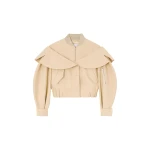 Ganni Bomber in Beige Cotton Jacket