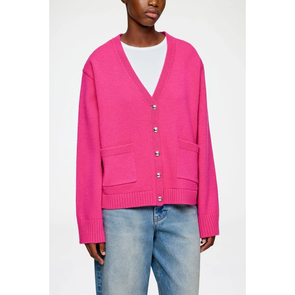 Ganni Classic Cardigan in Wool, view 3