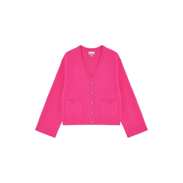 Ganni Classic Cardigan in Wool