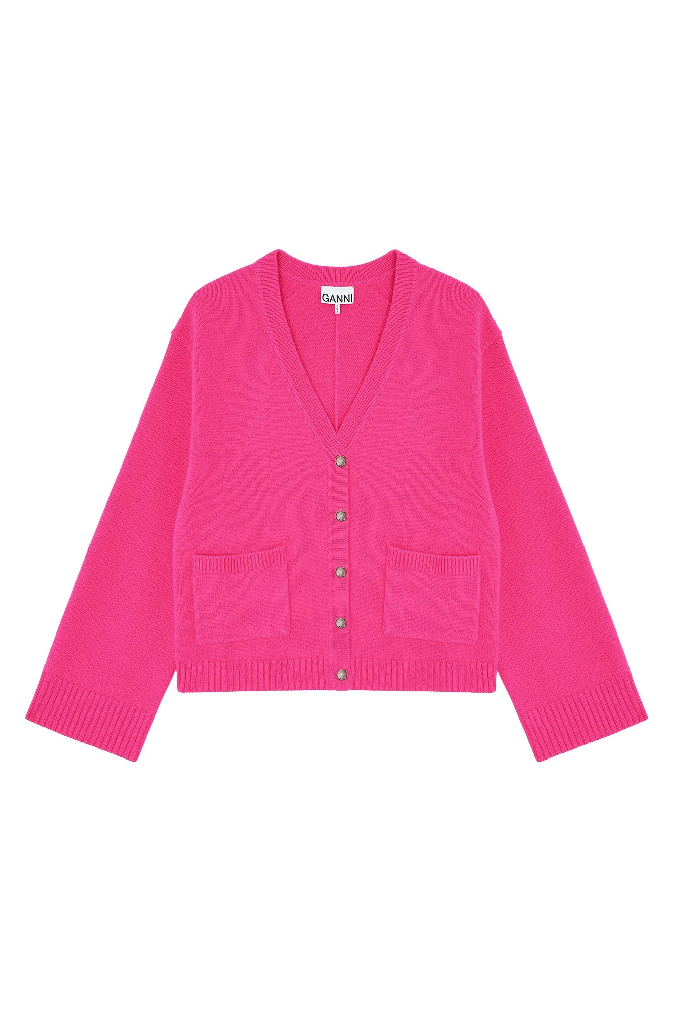Ganni Classic Cardigan in Wool