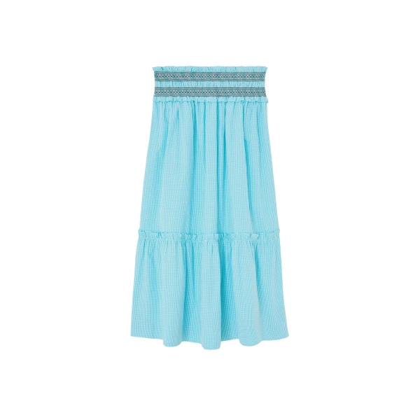Ganni Convertible Skirt in Blue Check