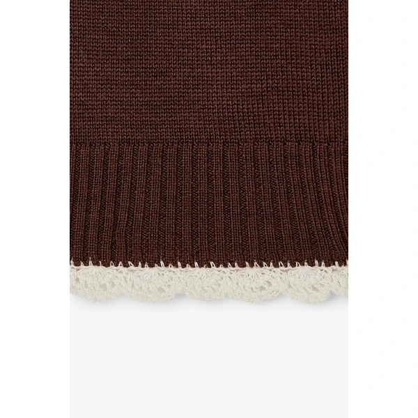 Ganni Crewneck in Brown Wool Knit, view 2