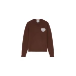 Ganni Crewneck in Brown Wool Knit