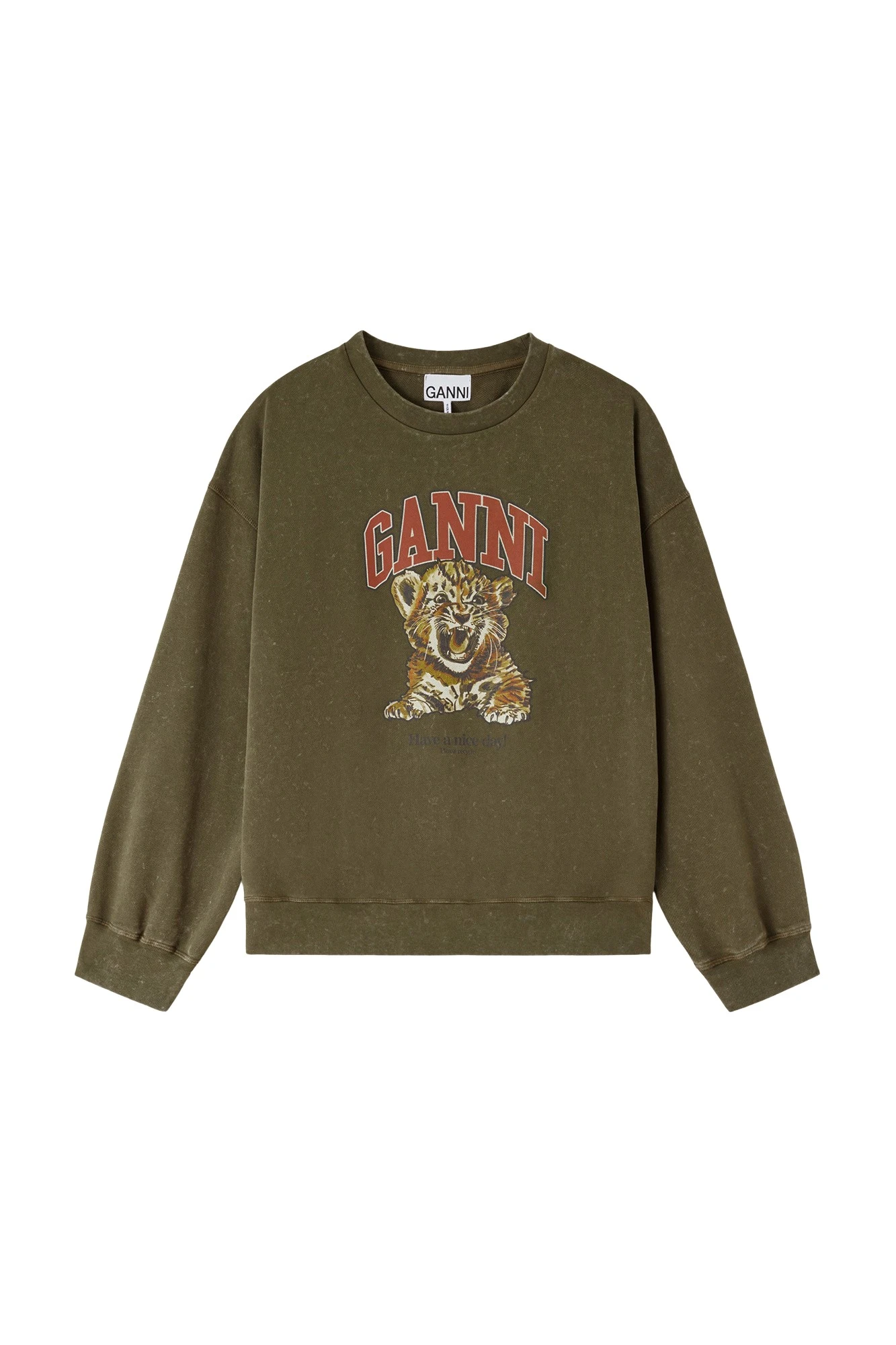 Ganni Crewneck with Tiger Top