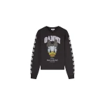 Ganni Daisy Duck Black Long-sleeve T-shirt Top