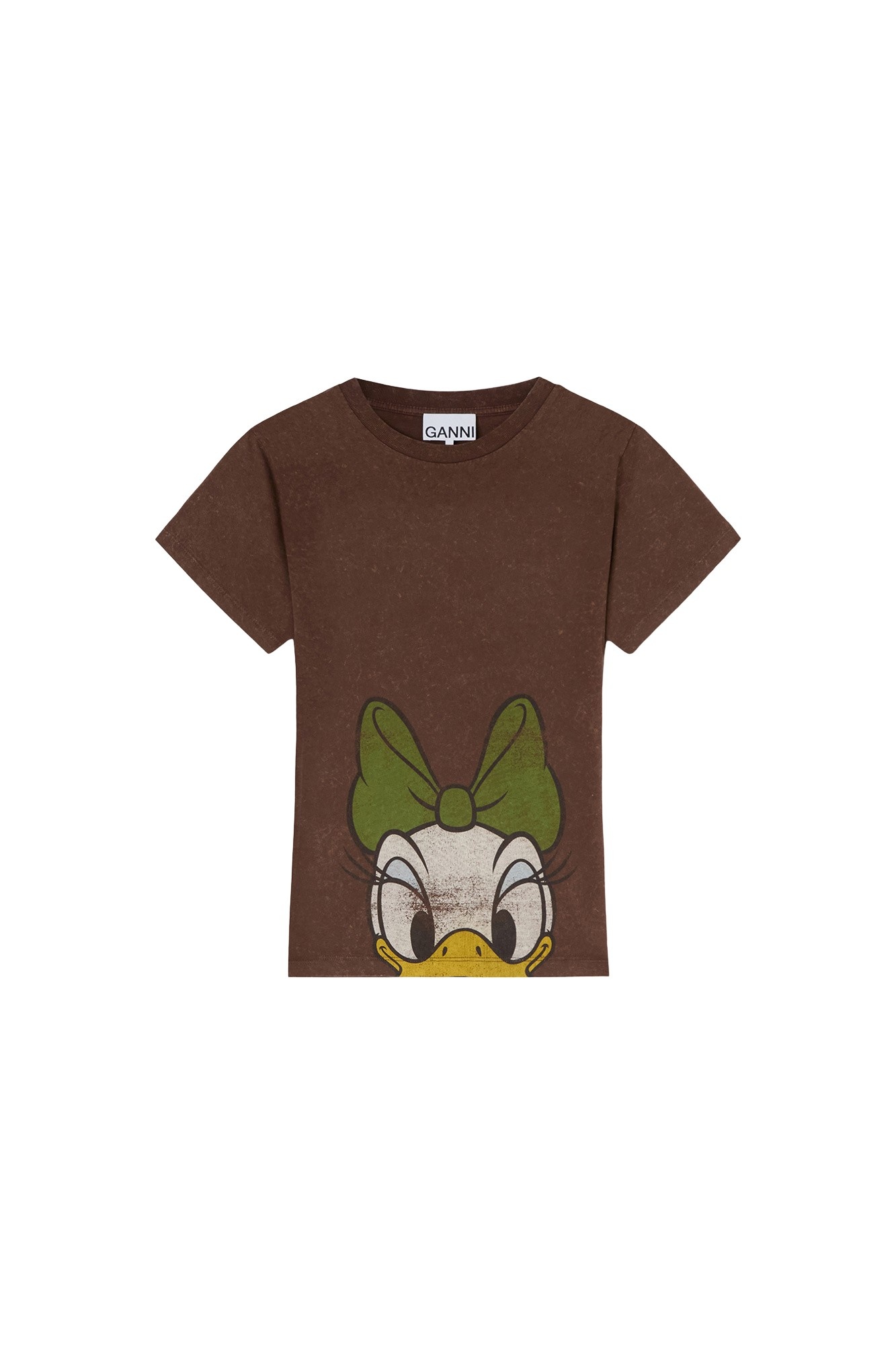 Ganni Daisy Duck Brown Baby Fit T-shirt Top