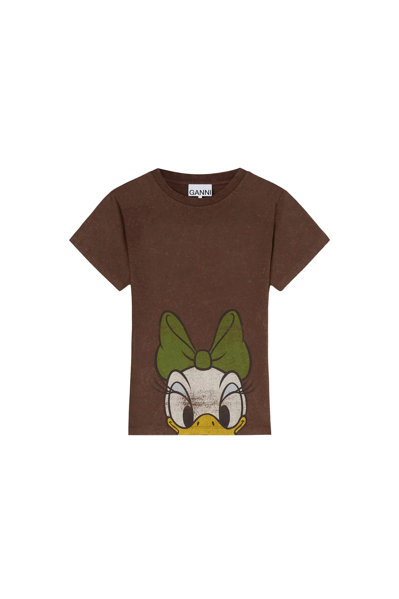 Ganni Daisy Duck Brown Baby Fit T-shirt Top