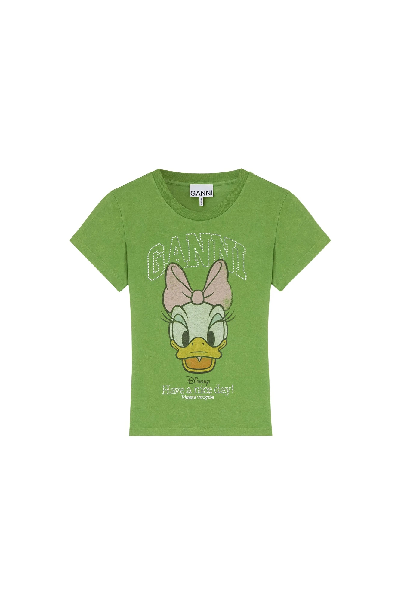 Ganni Daisy Duck Green Baby Fit T-shirt Top
