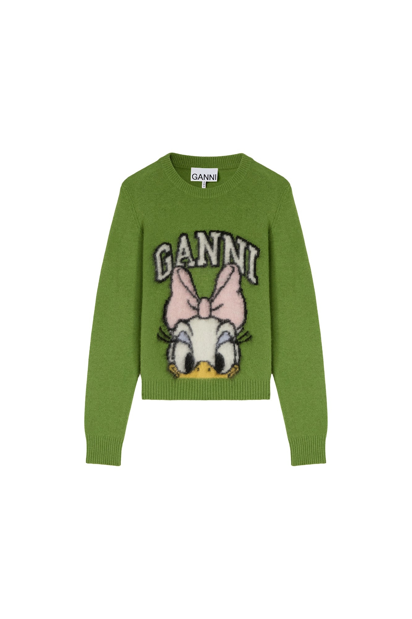 Ganni Daisy Duck Green Brushed Wool Jumper Knit