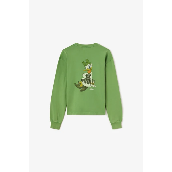Ganni Daisy Duck Green Long-sleeve T-shirt Top, view 2