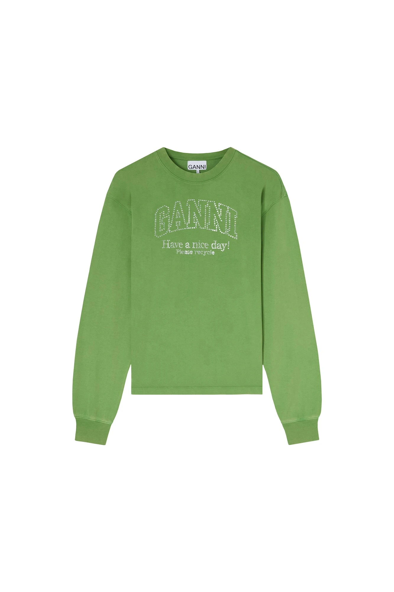Ganni Daisy Duck Green Long-sleeve T-shirt Top