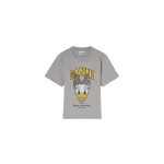 Ganni Daisy Duck Grey Printed Baby Fit T-shirt Top