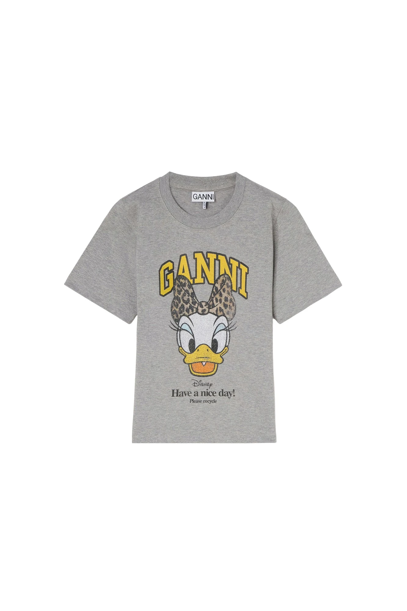 Ganni Daisy Duck Grey Printed Baby Fit T-shirt Top