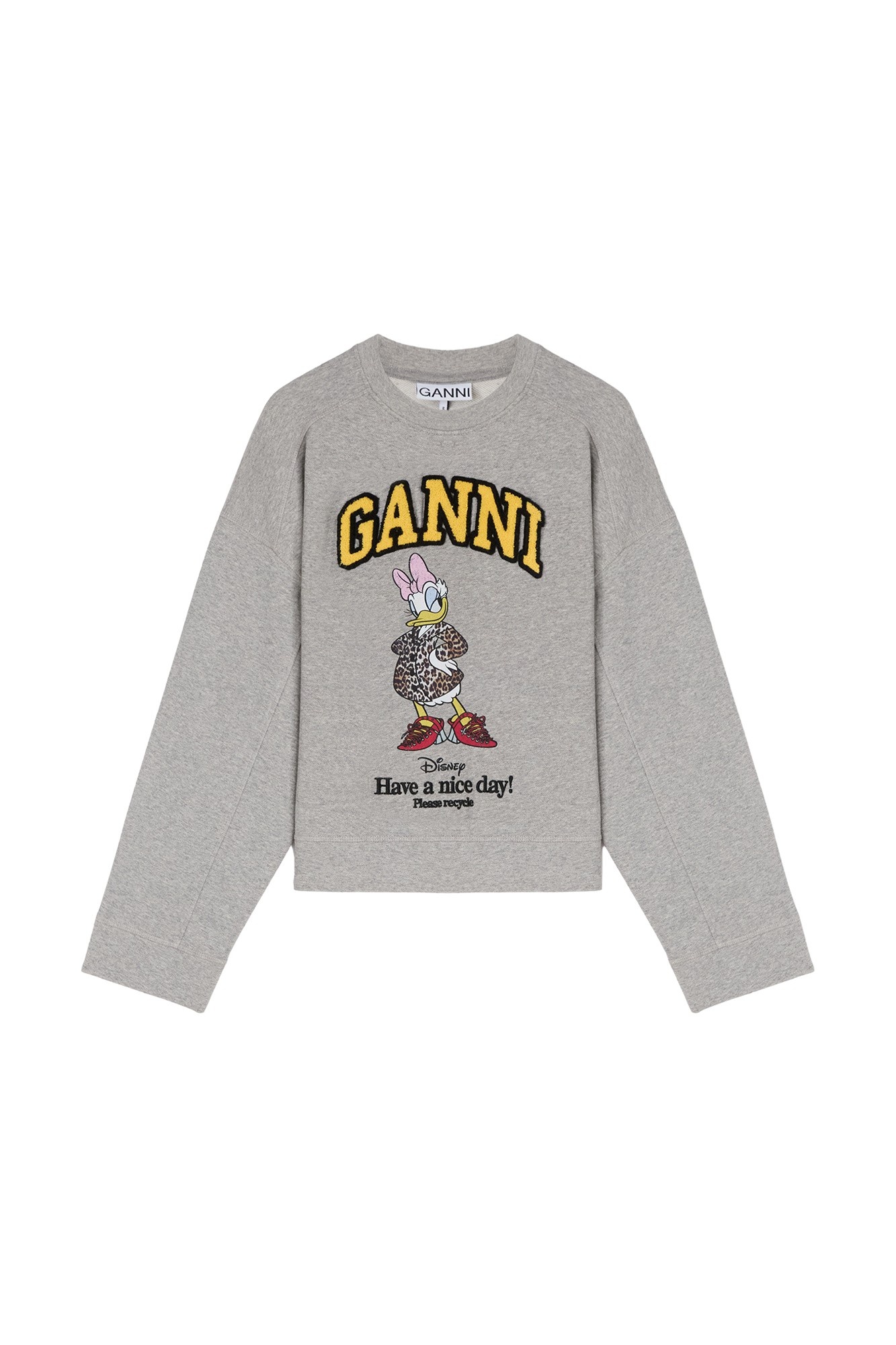 Ganni Daisy Duck Grey Sweatshirt Top