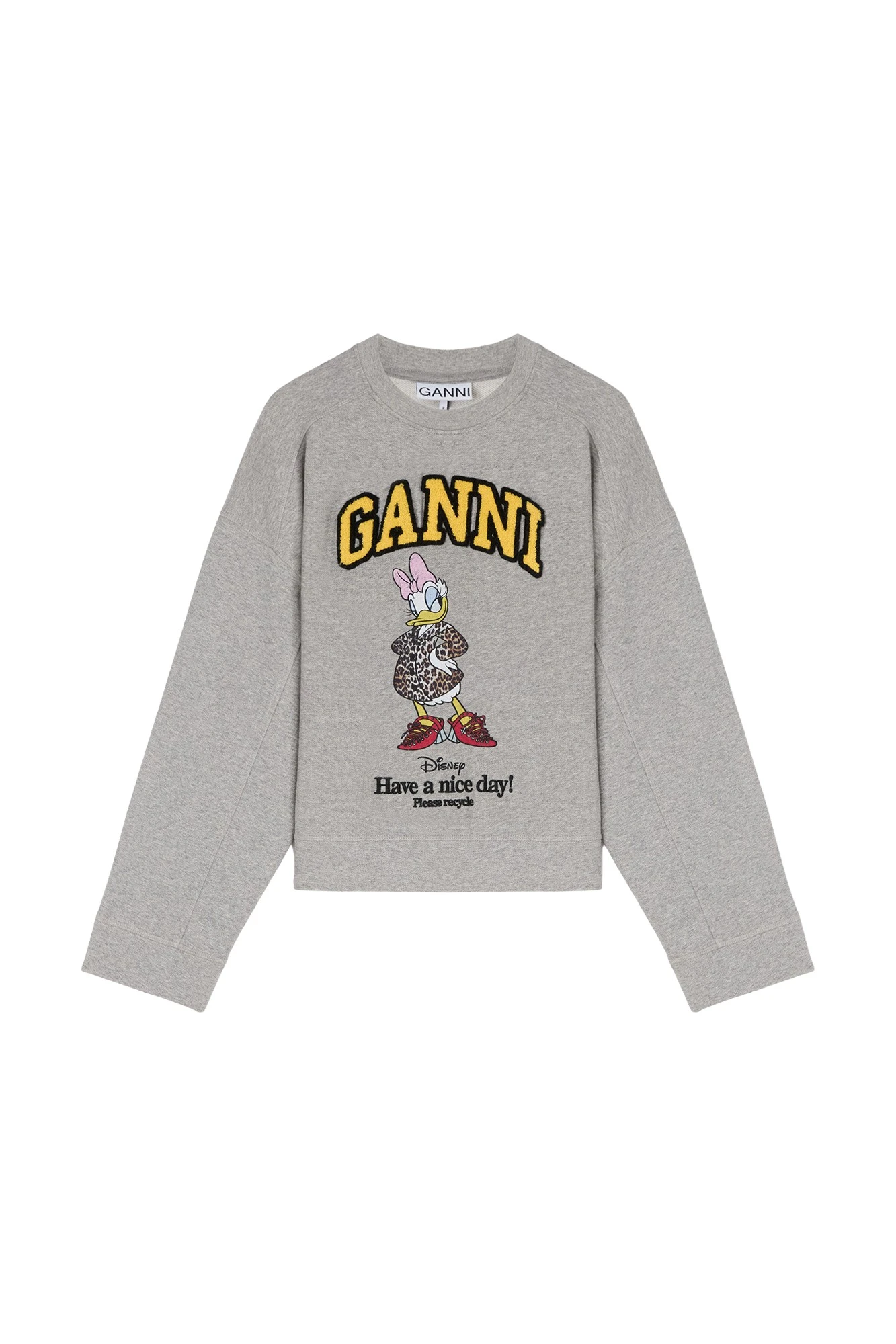 Ganni Daisy Duck Grey Sweatshirt Top