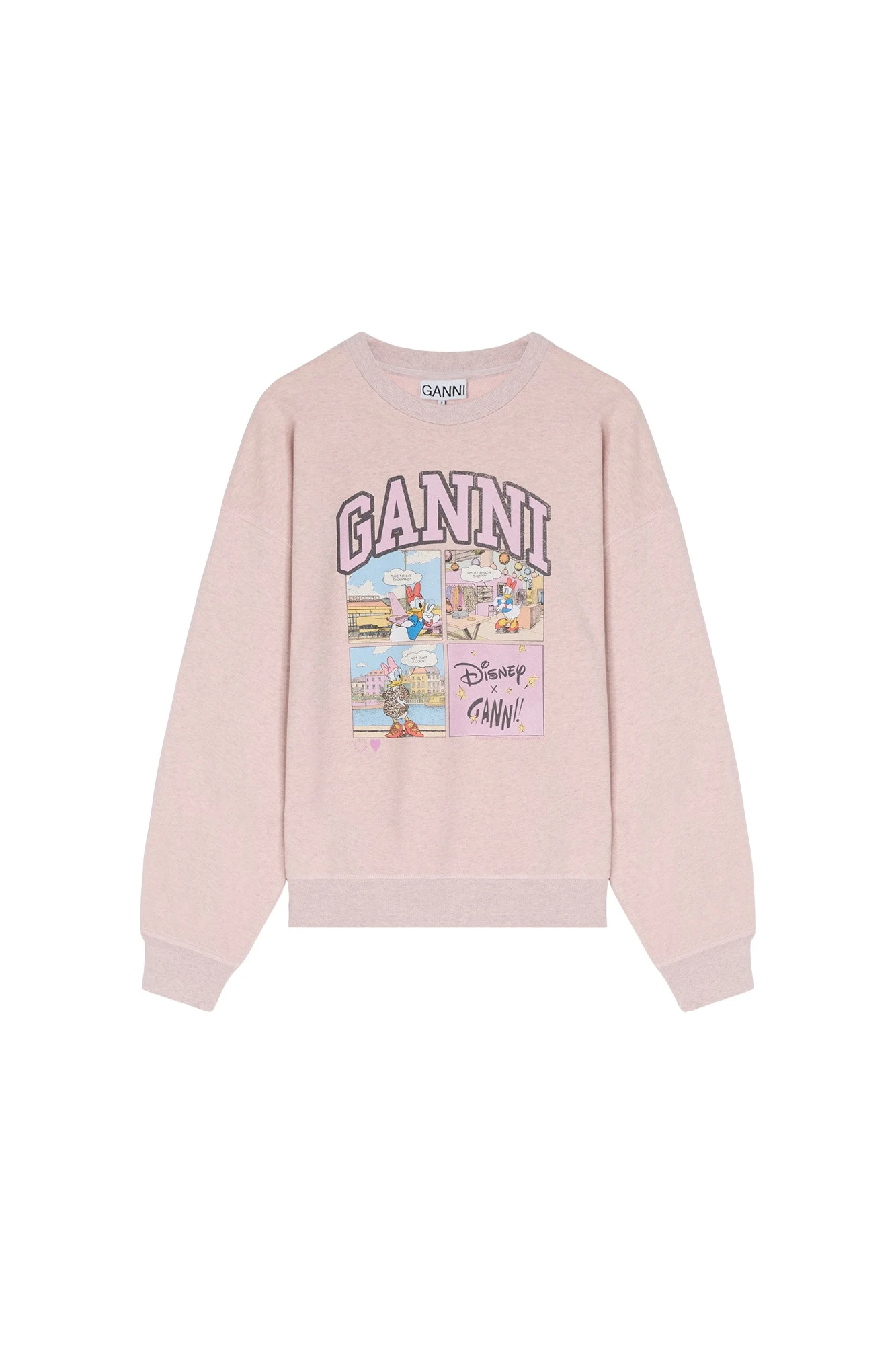Ganni Daisy Duck Pink Comic Sweatshirt Top