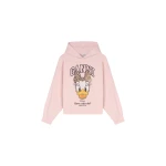 Ganni Daisy Duck Pink Cropped Hoodie