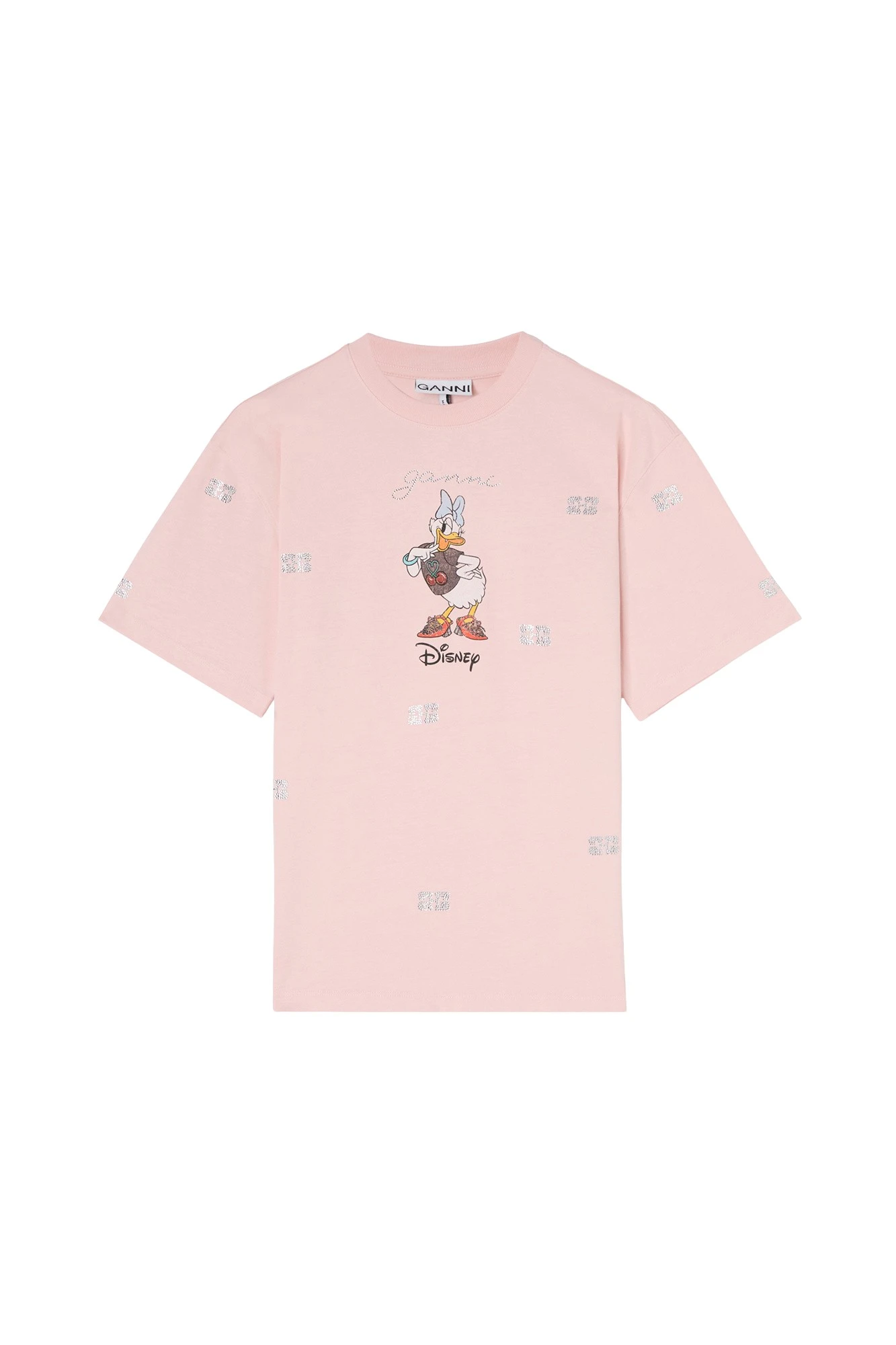 Ganni Daisy Duck Pink Printed T-shirt Top