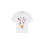 Ganni Daisy Duck White Baby Fit T-shirt Top