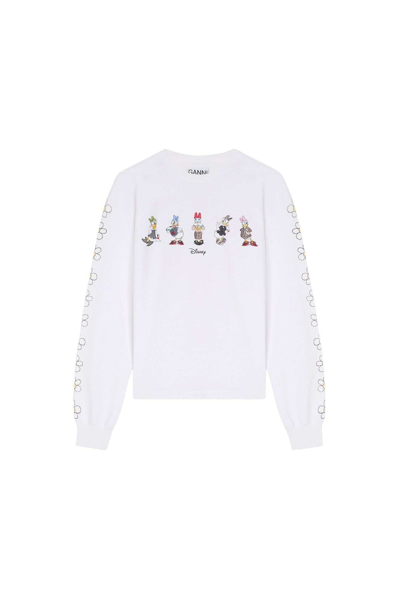 Ganni Daisy Duck White Long-sleeve T-shirt Top