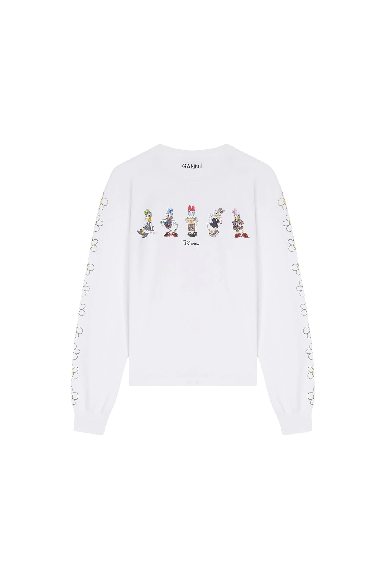 Ganni Daisy Duck White Long-sleeve T-shirt Top